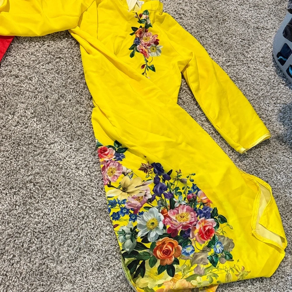Lunar new‎ year Floral Yellow Kids Dress